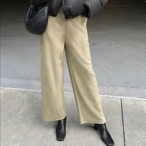 Oak + Fort Fuzzy Blanket Moss Wide Leg High Rise Pants